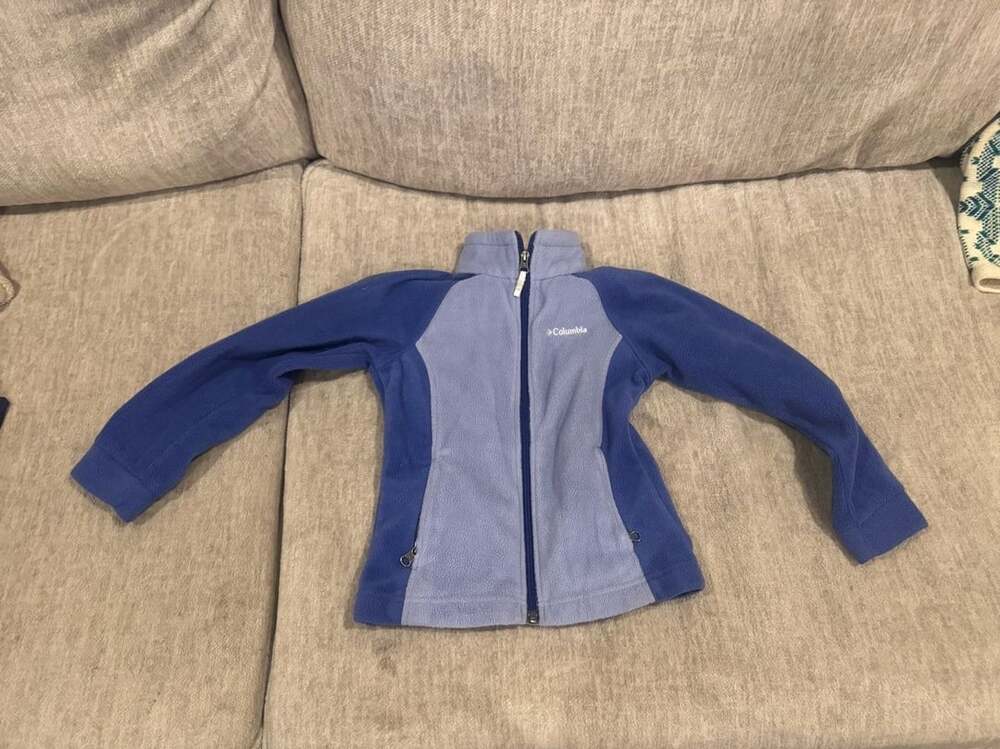Columbia Fleece Jacket Size Xs Youth Blue Purple Full Zip